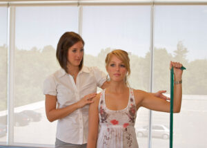 Dr. Katie Sellars - shoulder rehabilitation instruction, chiropractor in waterloo.
